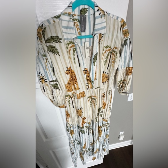 ‼️RARE‼️🎸ANTHROPOLOGIE🎸🔥NWT🔥Carolita Printed Tiered Shirt Dress (Artist Ed.)—XS - Picture 5 of 12